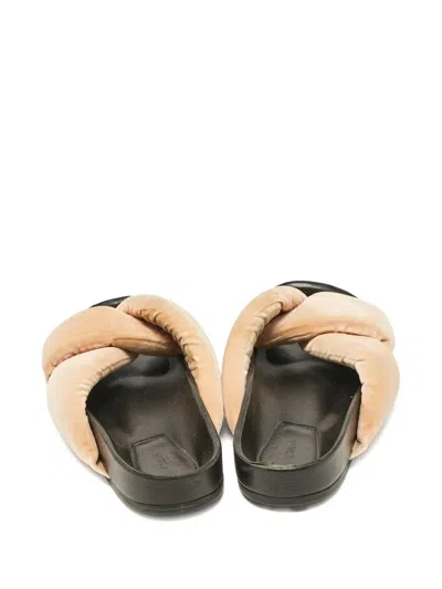 Pre-owned Chloé Velvet Slides In Neutral