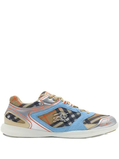Burberry Multicolor Mesh And Suede Matrix Sneakers In Multi