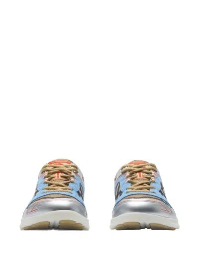 Burberry Multicolor Mesh And Suede Matrix Sneakers In Multi