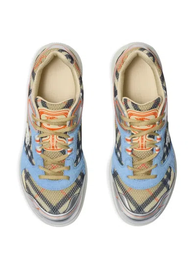 Burberry Multicolor Mesh And Suede Matrix Sneakers In Multi
