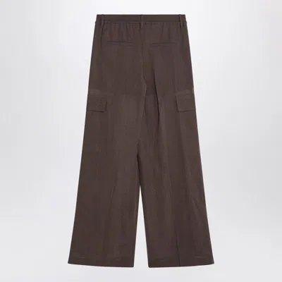 Brunello Cucinelli Brown Cargo Trousers In Cotton Women