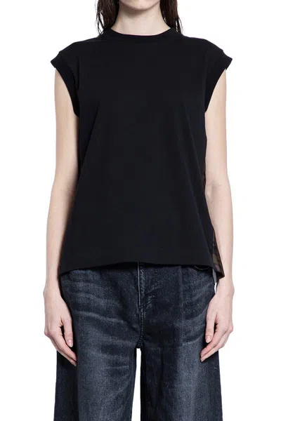 Sacai Leopard-print T-shirt In Black