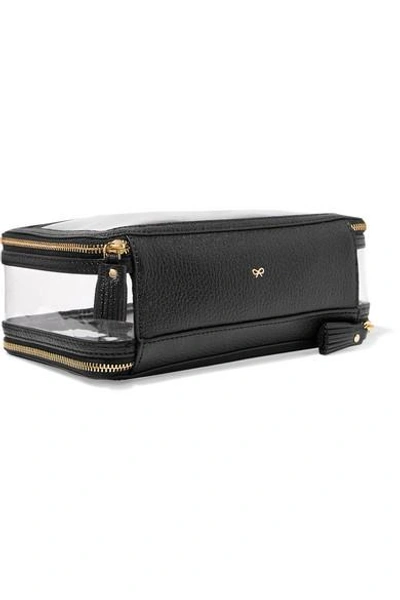 Shop Anya Hindmarch In-flight Leather-trimmed Pvc Cosmetics Case In Black