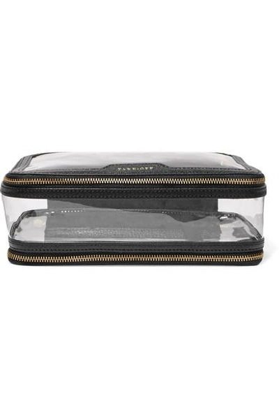 Shop Anya Hindmarch In-flight Leather-trimmed Pvc Cosmetics Case In Black