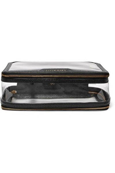 Shop Anya Hindmarch In-flight Leather-trimmed Pvc Cosmetics Case In Black