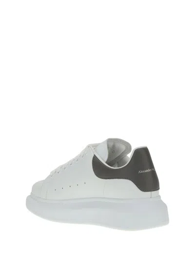 Alexander Mcqueen Platform Leather Sneakers Press-studded Logo In White