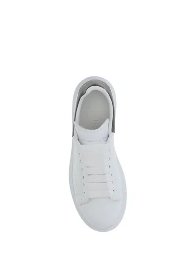 Alexander Mcqueen Platform Leather Sneakers Press-studded Logo In White