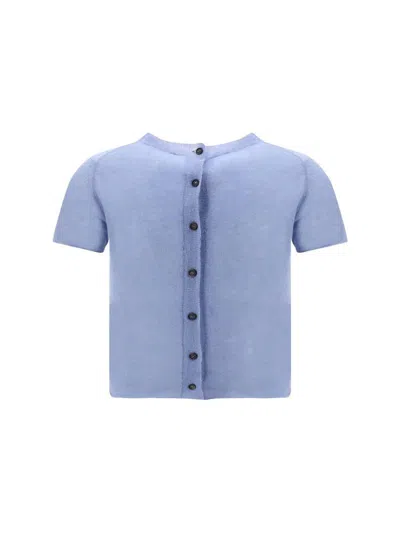 Haikure Silhouette Enhancing Crew Neck T-shirt In Blue