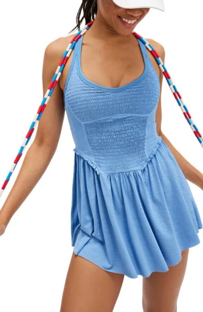 Free People Smockin Hot Dress In Denim Haze In Blue