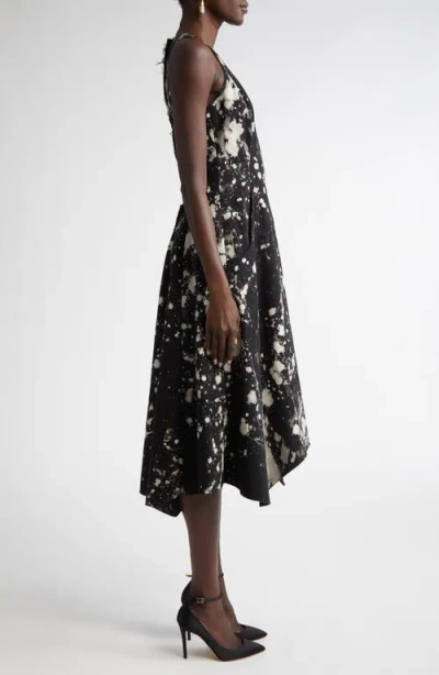 Jason Wu Collection Painters Twill Handkerchief Midi Dress In Black
