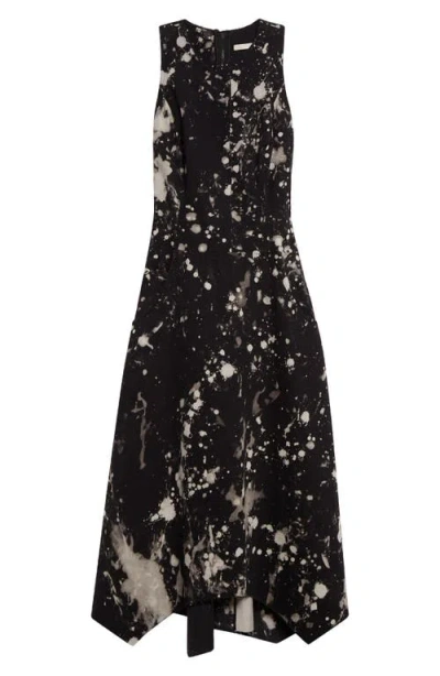 Jason Wu Collection Painters Twill Handkerchief Midi Dress In Black