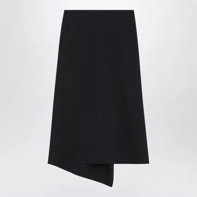 Victoria Beckham Navy Skirt In Blend In Black
