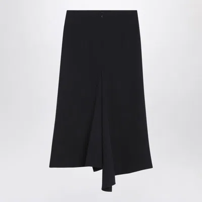 Victoria Beckham Navy Skirt In Blend In Black