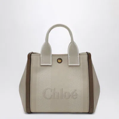 Chloé Carry Small Tote Bag In Striped Canvas