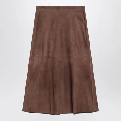 S Max Mara ' Brown Skirt In Suede In Brown