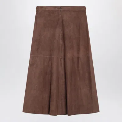 S Max Mara ' Brown Skirt In Suede In Brown