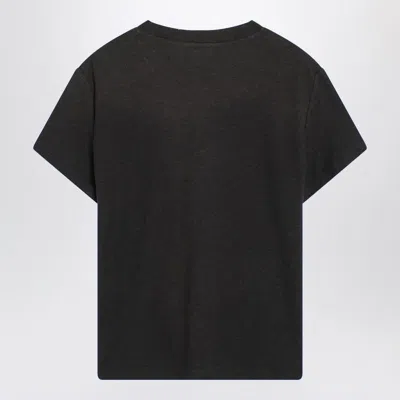 Acne Studios Faded Black Cotton T-shirt With Logo Women In Black