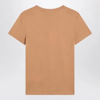 Max Mara Camel-coloured T-shirt In Cotton Women In Brown