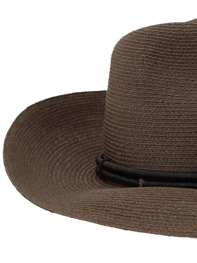 Brunello Cucinelli Women Fedora In Hemp And Techno Cotton