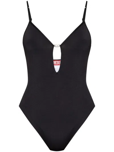 Diesel Logo Jewel Plunge Bodysuit
