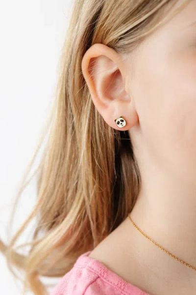 Pip Pop Panda Stud Earrings In Gold