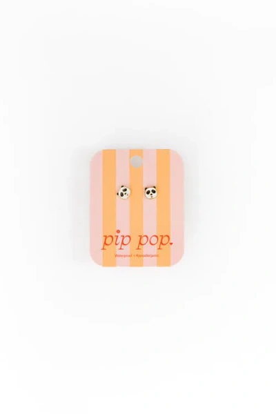 Pip Pop Panda Stud Earrings In Gold