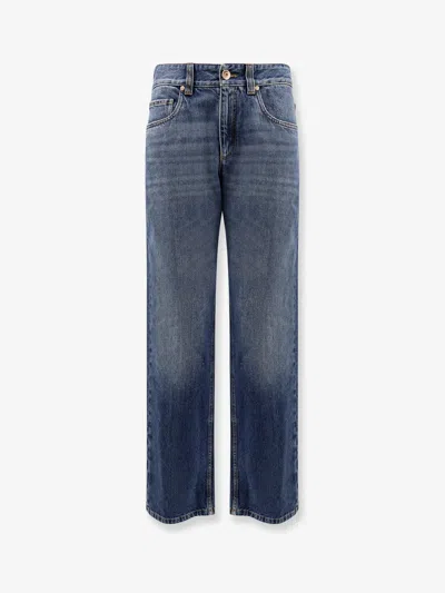 Brunello Cucinelli Women The Column Full Length Jeans In Blue