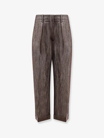 Brunello Cucinelli Women Trousers With Lurex Effect