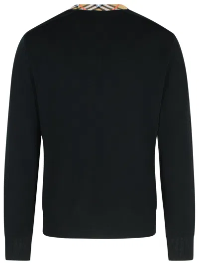 Burberry Crew Neck Knitwear With Distinctive Patterned Collar