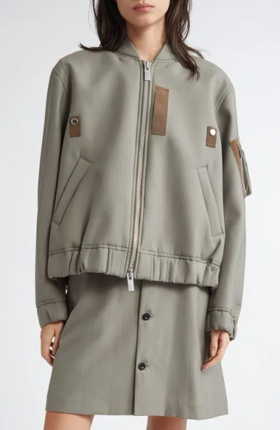Sacai Bomber Jacket In White