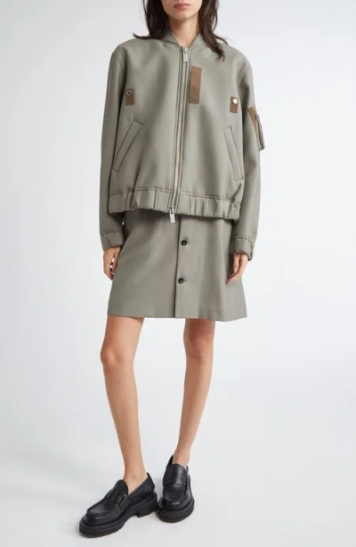 Sacai Bomber Jacket In White