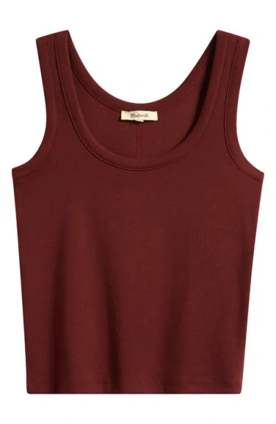 Madewell Scoop Neck Regenerative Cotton Rib Tank In Brown