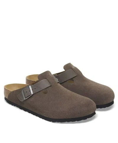 Birkenstock Boston Slippers In Gray