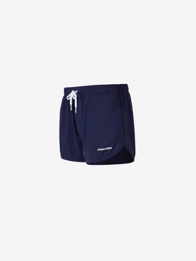 Dsquared2 Logo Lycra Swimsuit In Blue