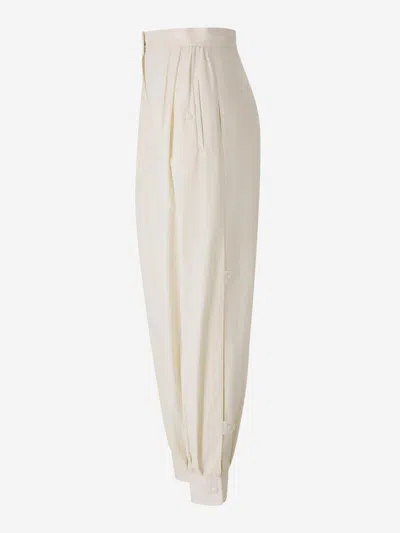 Max Mara Coccole Cotton Pants In Neutral
