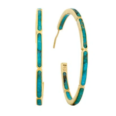 Jan Leslie Inside Out Hoop Earring Set In Sterling With 18k Gold Overlay