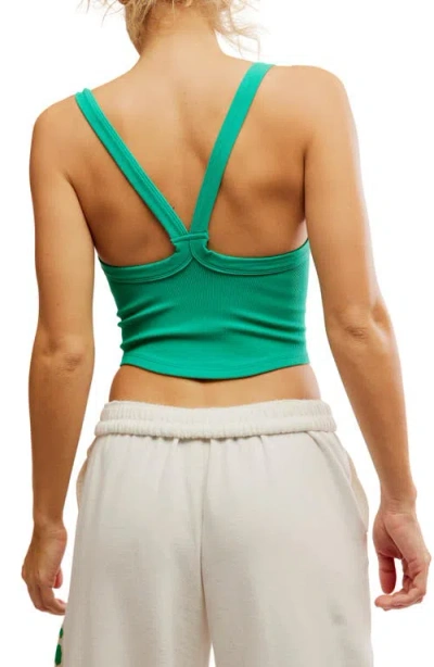 Free People Fp Movement All Clear Rib Crop Camisole In Green