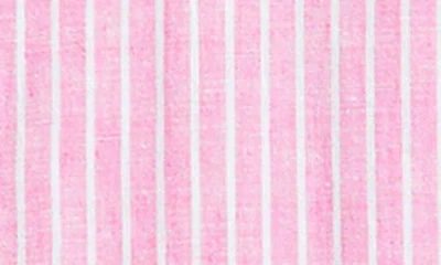 Polo Ralph Lauren Striped Tiered Linen-cotton Dress In Pink