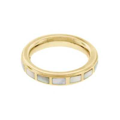 Jan Leslie Dash Ring Set In Sterling With 18kt Gold Overlay