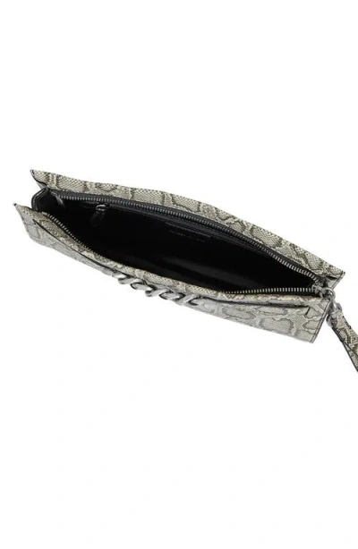 Rebecca Minkoff Curb Link Snakeskin Print Faux Leather Clutch