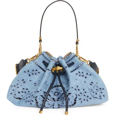 Jimmy Choo Bon Bon Eyelet Denim East/west Bucket Bag