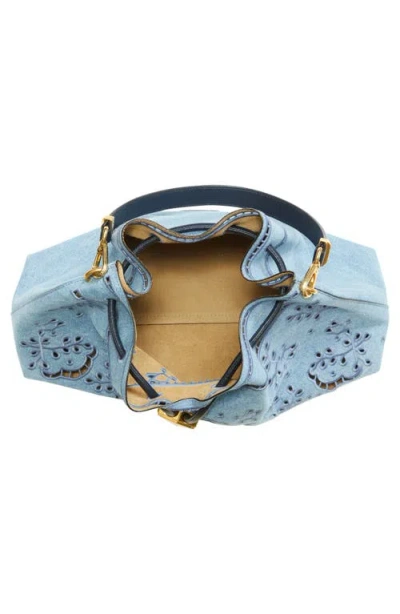Jimmy Choo Bon Bon Eyelet Denim East/west Bucket Bag