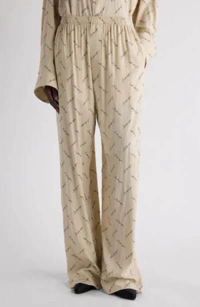 Balenciaga Women Printed Viscose Pyjama Pant In Neutral