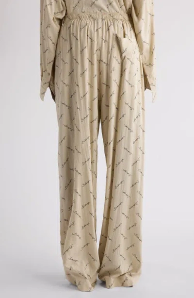 Balenciaga Women Printed Viscose Pyjama Pant In Neutral