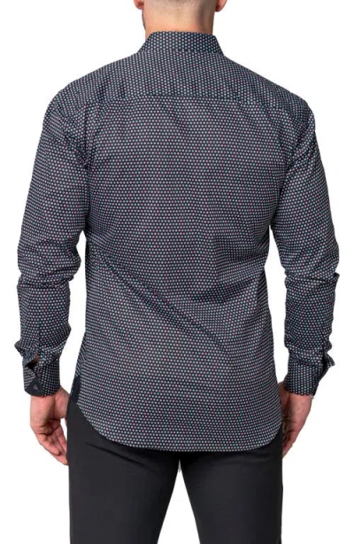 Maceoo Einstein Lolli Black Stretch Button-up Shirt In Blue