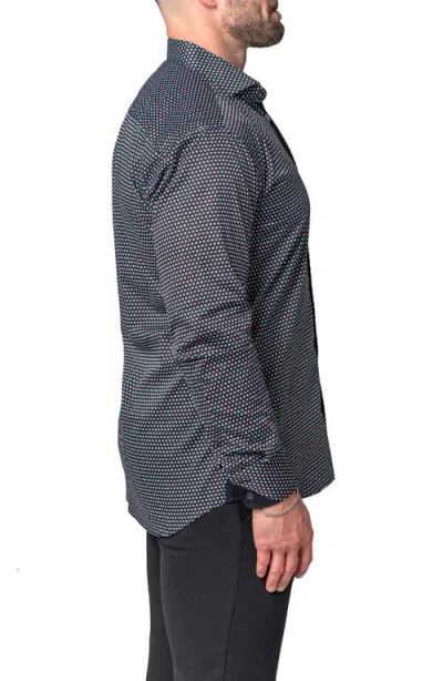 Maceoo Einstein Lolli Black Stretch Button-up Shirt In Blue