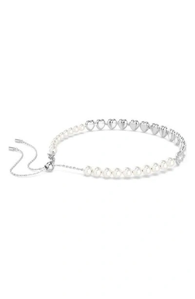 Swarovski X Ariana Grande Angelic Crystal Heart & Faux Pearl Choker Necklace