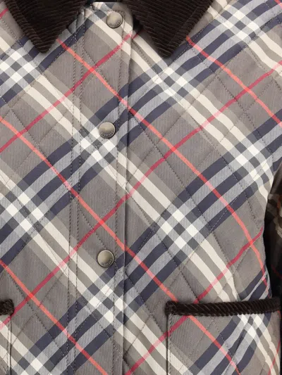 Burberry Cropped Check Quilted Cotton Jacket In Multi