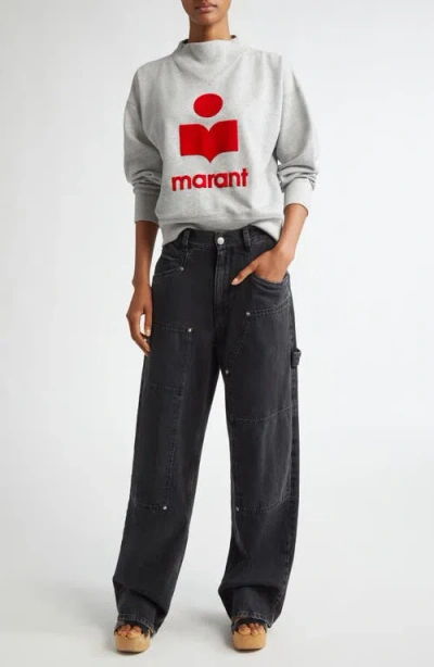 Isabel Marant Étoile Moby Mock Neck Logo Graphic Sweatshirt