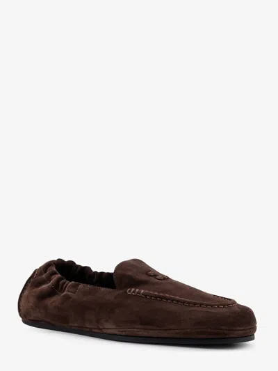 Celine Men Triomphe Loafer With Elastic Insert In Brown
